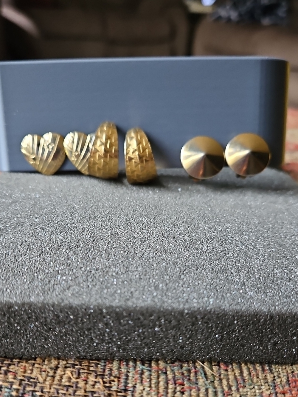 Gold-Tone 3 Pair Costume Earring Sets